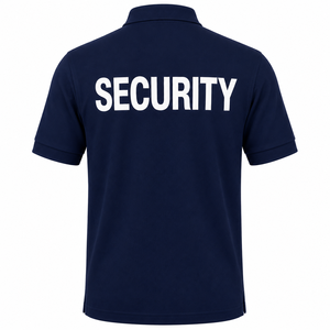 <b>Security</b> Guard <b>Uniform</b> Polo <b>Shirt</b> Men's Short Sleeve Solid <b>Navy</b> <b>Blue</b> Cotton Workwear Custom Logo All Seasons - Product Image 2