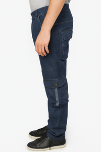 Pantalones Cargo de Mezclilla – Comodidad Elástica y Resistente con Corte Recto Moderno, Tela de Mezclilla de Peso Medio Duradera - Product Image 2