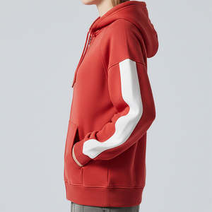 OEM Premium Design Solid <b>Red</b> Color Zip Up <b>Women's</b> <b>Hoodies</b> 100% Fleece Fabric Heavy GSM Drop-Shoulder Plus Size <b>Hoodies</b> <b>for</b> <b>Woman</b> - Product Image 3