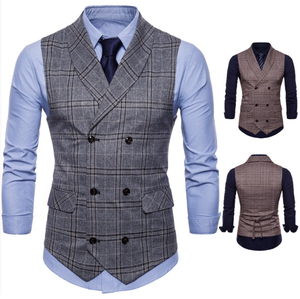 Custom Men's Reversible Vest Sleeveless <b>Waistcoat</b> Lightweight Waterproof Plaid Formal Jacket OEM ODM Factory Wholesale - Product Image 4