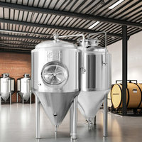 Cuve de Fermentation Conique en Acier Inoxydable 5000L 10000L 20000L, Équipement de Fermentation de Bière avec Pompe à Pression et PLC