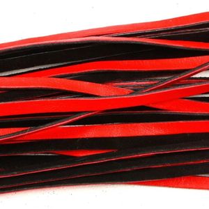 <b>Leather</b> Whip Red with Black Handle and Braided Loop - Product Image 6