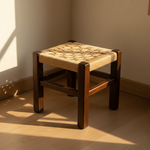 Jin Minimalist Solid Teak Wood <b>Stool</b> Handcrafted Indoor Accent Furniture Matte Natural Coating Eco-Friendly Durable Residential - Product Image 5