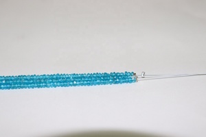 Cuentas Rondelle facetadas de apatita de neón de calidad AAA 2,5-3mm 13 pulgadas hebra de piedras preciosas de morganita Natural para la fabricación de joyas - Product Image 5