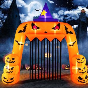 Giant 10.4x11.6ft Halloween Pumpkin Arch 7 LED Lights Built-in Blower for Easy <b>Inflation</b> Windproof Yard Decorations - Product Image 1