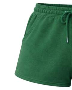 Pantalones Cortos de Forro Polar para Mujer, Color Verde Bosque, con Estampado de Mariposas y Corazones, Cintura Elástica, Casuales, de Verano, Fabricante Personalizado, Suministro OEM - Product Image 4