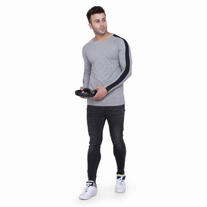 Camiseta Básica de Manga Larga para Hombre OEM, Camiseta Casual con Cuello Redondo y Estampado Personalizado, Camiseta de Corte Regular, Camiseta para Gimnasio - Product Image 6