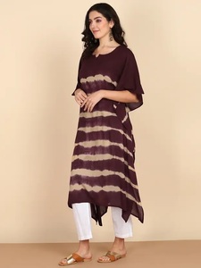 High Quality Designer Rayon <b>Kaftan</b> Tie Dyed <b>Summer</b> Daily Wear Regular Fit Sweetheart neck at Best Price by Supplier - Product Image 5