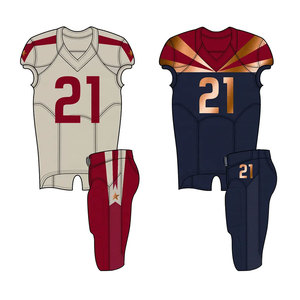 Custom Sublimated American Football Uniform Men's <b>Red</b> Orange Jersey Pants V-Neck Sleeveless Moisture Wicking 100% Polyester - Product Image 5