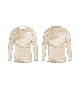 mens custom sublimation tan camo long sleeve t shirt hunting fishing <b>athletic</b> sports training shirt - Product Image 1