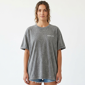 Camiseta de Algodón Oversize Unisex al por Mayor, Manga Corta, Corte Holgado, Negra, Informal para Mujer - Product Image 4