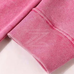 Sweat-shirt d'hiver uni délavé à l'acide, couleur personnalisée, en polyester/coton, pour la vente en gros, coupe classique confortable - Product Image 5