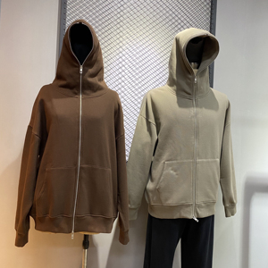Sweat à capuche intégral pour homme de qualité supérieure, en molleton de coton épais, imperméable, orné de strass, coupe oversize, vente en gros - Product Image 3