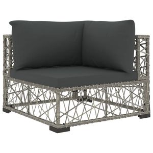 Ensemble de 6 chaises longues de patio en rotin PE gris avec accoudoirs réglables, ensembles de jardin - Product Image 4
