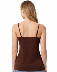 Débardeur Femme Marron Chocolat Coupe Ajustée Bretelles Réglables Extensible Décontracté Basique Été Confortable Quotidien - Product Image 2
