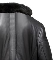 Kulit Domba Asli Pria Berlapis Sherpa Shearling dengan Bulu Rubah Imitasi, Tahan Air, Bernapas, Tahan Angin, Kerah Mandarin Panjang