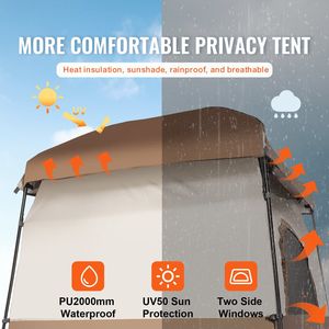 <b>Camping</b> Outdoor Portable 66\" X 66\" X 87\" 1 Room Oversize Privacy Shelter Tent with Detachable Top Pockets Hangi" Shower Tent - Product Image 3