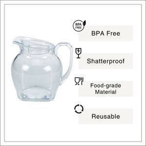[Holar] Pichet à eau en acrylique de grande capacité (44 oz) de fabrication taïwanaise, clarté similaire au verre, pour restaurants, mariages, traiteurs - Product Image 2