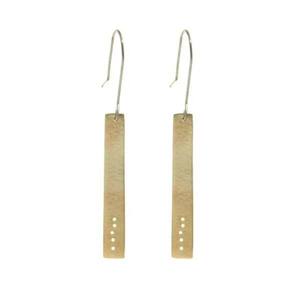 Pendientes Largos Bohemios de Diseño Único, Modernos, de Latón, Acabado Pulido, Colores Personalizados, Logotipo, Joyería Hecha a Mano para Mujer, Modelo de Regalo - Product Image 3