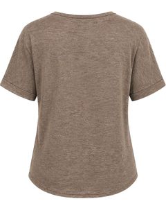 Custom Taupe V Neck Womens Casual T Shirt Short Sleeve Cotton Blend Soft Lightweight Pocket Tee Summer Comfortable Fashion <b>Top</b> - Product Image 2