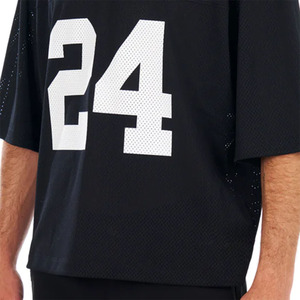 Pakistan Manufacturer Boxy V-neck Short Sleeve T-<b>Shirt</b> Black Color Solid Drop Shoulder Football Jersey <b>100</b>% <b>Polyester</b> - Product Image 6