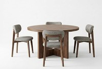 Table basse ronde moderne avec 4 chaises, design décoratif, garantie 1 an, mobilier de salon 4 places, bois de caoutchouc compact