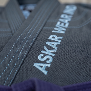 ASKAR WEAR IND Kimono de Jiu-Jitsu Unisex, Color Gris Oscuro, Algodón, Ropa de Artes Marciales, Uniforme de Entrenamiento Resistente, Cintura Media - Product Image 3