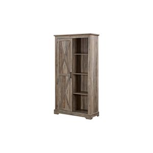Armario de despensa alto de madera rústica estilo granja con puerta corredera, organizador de cocina y mueble de almacenamiento para el hogar - Product Image 6