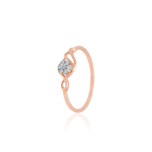 Anillo de diamante natural avanzado de 0.07 quilates, corte brillante redondo, color HI, claridad VS SI, oro rosa, joyería fina para compromiso y boda - Product Image 3
