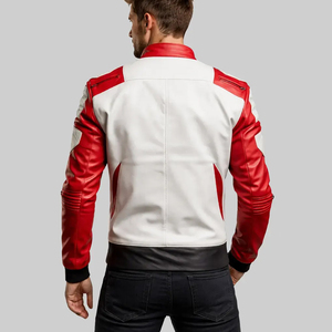 Top Selling Zipper Closure Street <b>Racer</b> <b>Jacket</b> Low MOQ Custom Branding Sheepskin Leather Made Biker Outerwear Coats Male - Product Image 2
