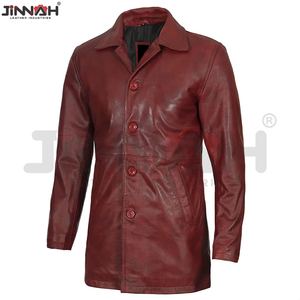 Abrigo de Cuero de Lujo, Chaqueta Casual de Moda para Hombre, Diseño a Cuadros Personalizado de Alta Calidad, Abrigo Largo de Piel de Oveja - Product Image 6