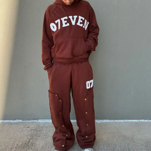 Logo personnalisé, vente en gros, haute qualité, 100% coton, vêtements décontractés pour hommes, coupe ample avec rivets - Product Image 3