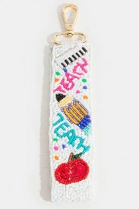 Breloques élégantes pour sacs en perles de rocaille avec motifs détaillés, breloques brodées en perles de rocaille de créateur pour sacs à main stylés - Product Image 4