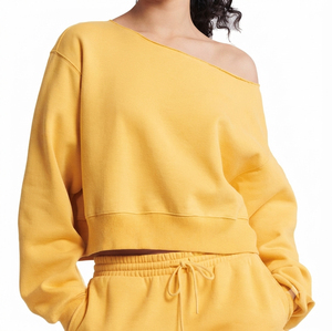 Best Price <b>Women</b> Off Shoulder Winter <b>Sweatshirts</b> <b>Long</b> Sleeve Custom Logo Oversized Pullover High Stye <b>Sweatshirt</b> - Product Image 1