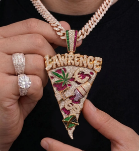 จี้รูปพิซซ่า LAWRENCE ประดับเพชรโมอิสซาไนต์ จี้หรูหราสำหรับขายส่ง - Product Image 4
