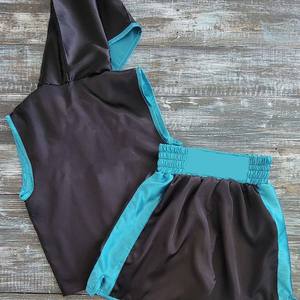 เสื้อแจ็คเก็ตแบบมีฮู้ด แขนกุด ลายพิมพ์แบบซับลิเมชั่นเต็มตัว ออกแบบเองได้ตามต้องการ สำหรับนักมวย  พร้อมซิปและผ้าซาติน - Product Image 4