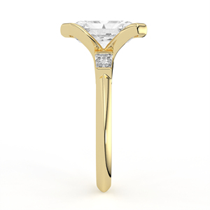แหวนเพชร 3 เม็ด ทรงเรเดียนท์คัท น้ำหนัก 2.70 กะรัต ทอง 14K 18K เพชรเลี้ยงในห้องปฏิบัติการ ดีไซน์โมเดิร์นทรงบาแกตต์แบบเรียว ประดับขอบแบบเบเซล เหมาะสำหรับเป็นแหวนหมั้น - Product Image 5