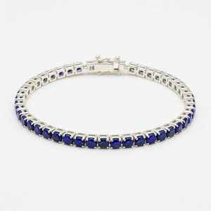 กำไลเทนนิสทำมือประดับลาพิส ลาซูลี เงินแท้ 925 เครื่องประดับหรูหรา ของขวัญอัญมณีสุดงดงาม - Product Image 1