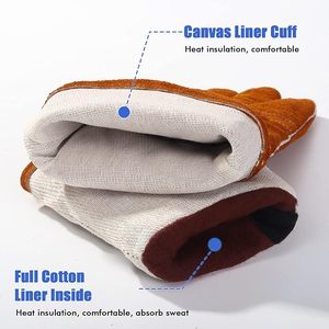 Fully Protect Cow Hide Leather Welding <b>Glove</b> With Excellent Quality Heat Resistant <b>Long</b> Leather Welding <b>Gloves</b> Reasonable Price - Product Image 4
