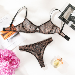 Ensemble deux pièces personnalisé Lism, style européen et américain, sexy, soutien-gorge et culotte unis, bretelles réglables, léger, maillot de bain bikini fin en maille sur le devant - Product Image 6