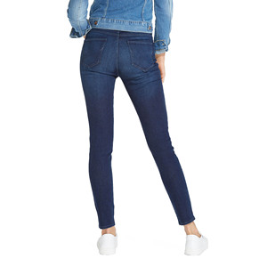 Jean droit taille haute coupe droite pour femme, écologique, streetwear, amincissant, respirant, lavable, super extensible, effet usé - Product Image 2