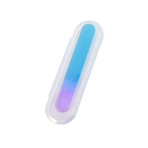 Lima de uñas desechable de acero inoxidable con degradado, con estuche de plástico, de doble cara, lavable, tipo lima de esmeril, grano 100, para manicura - Product Image 1