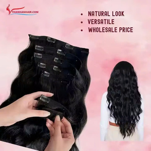 High Quality Natural Color Customize Length Clip In Wavy Hair No Shedding Pieces Shipping <b>Now</b> - Product Image 1