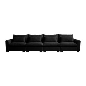 Divano a 4 posti in velluto a coste nero per soggiorno moderno comodi comodi divani con 4 cuscini in vita - Product Image 4