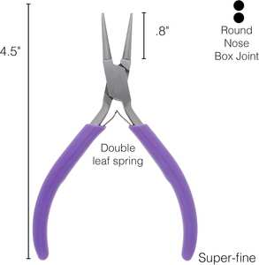 Alicates de Punta Fina de Acero Inoxidable de 4.5 Pulgadas con Mango Antideslizante y Doble Resorte, Herramienta para Hacer Joyas y Crear Pulseras - Product Image 2
