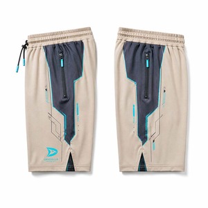Pantalones Cortos de Gaming Cyberpunk Beige Piedra con Malla Transpirable y Bolsillos Ocultos con Cremallera, Estilo Tech, Proveedor de Ropa Tecnológica - Product Image 4