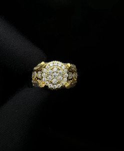 Men's Engagement or Wedding Hip Hop Style <b>Iced</b> Out <b>Ring</b> in 925 Sterling Silver Moissanite Diamond <b>Ring</b> for Anniversary Gifts - Product Image 1