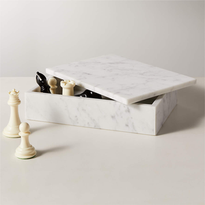Boîte à bijoux en marbre avec élégante finition en laiton, objet décoratif pour la maison, prix de gros. - Product Image 3