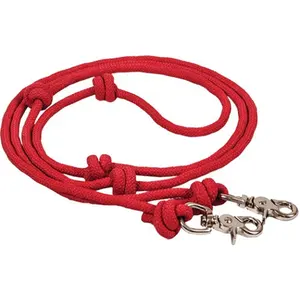 Wholesale Manufacturer Equestrian Horse Nylon Rope Reins Red Color Custom Fitting & Color