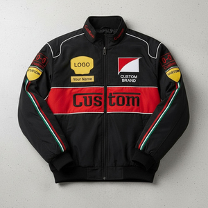Custom Brand Men's Full Sleeve Polyester <b>Racing</b> <b>Jacket</b> Windproof All Seasons Motorcycle Wear Wholesale Manufacturer - Product Image 1